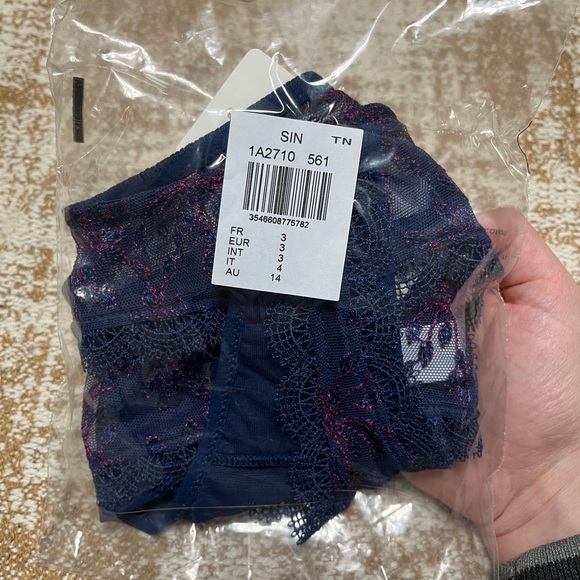 NWT Simone Perele Singuliere Tanga - Midnight Blue 3(M) - Picture 7 of 7